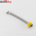 Gutentop 1/2 SS Flexible Rubber Water Tubing Stainless Steel Braid Metal Hose With Connector